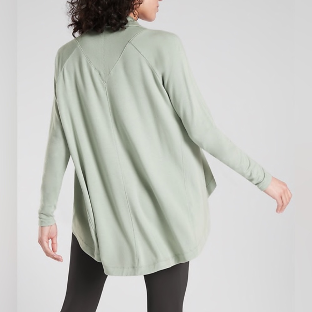🩷 ATHLETA WOMEN'S OPAL GREEN LONG SLEEVE NIRVANA WRAP CARDIGAN SIZE MEDIUM - Picture 2 of 8